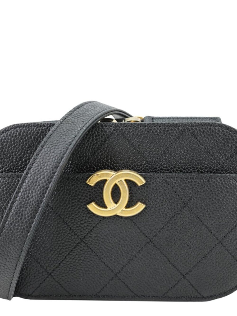 Chanel Chic Affinity Quilted Caviar Leather Belt Bag Black